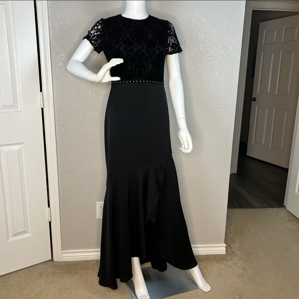 Shoshanna Black High Low Dress with Studded Detail